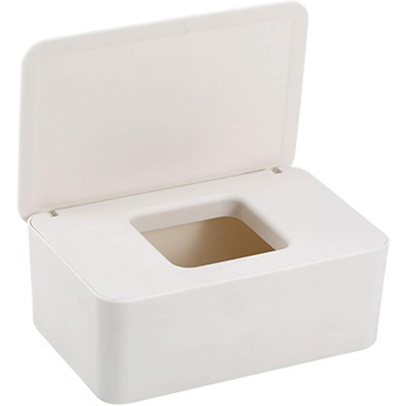 Etui na chusteczki, nawilżane chusteczki dla niemowląt, serwetki itp. - 1 szt., białe, 20,5 × 12 × 10 cm