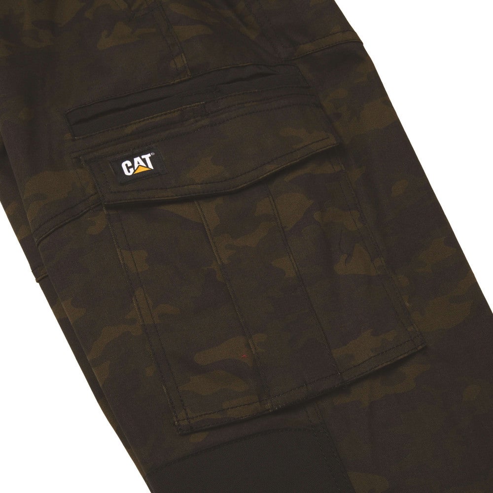 Pantalon De Travail Baggy Slim – Caterpillar Dynamic Camo – 97% Coton – Taille Élastique – Genoux Renforcés Oxford - 46 - Taille 46 - 5