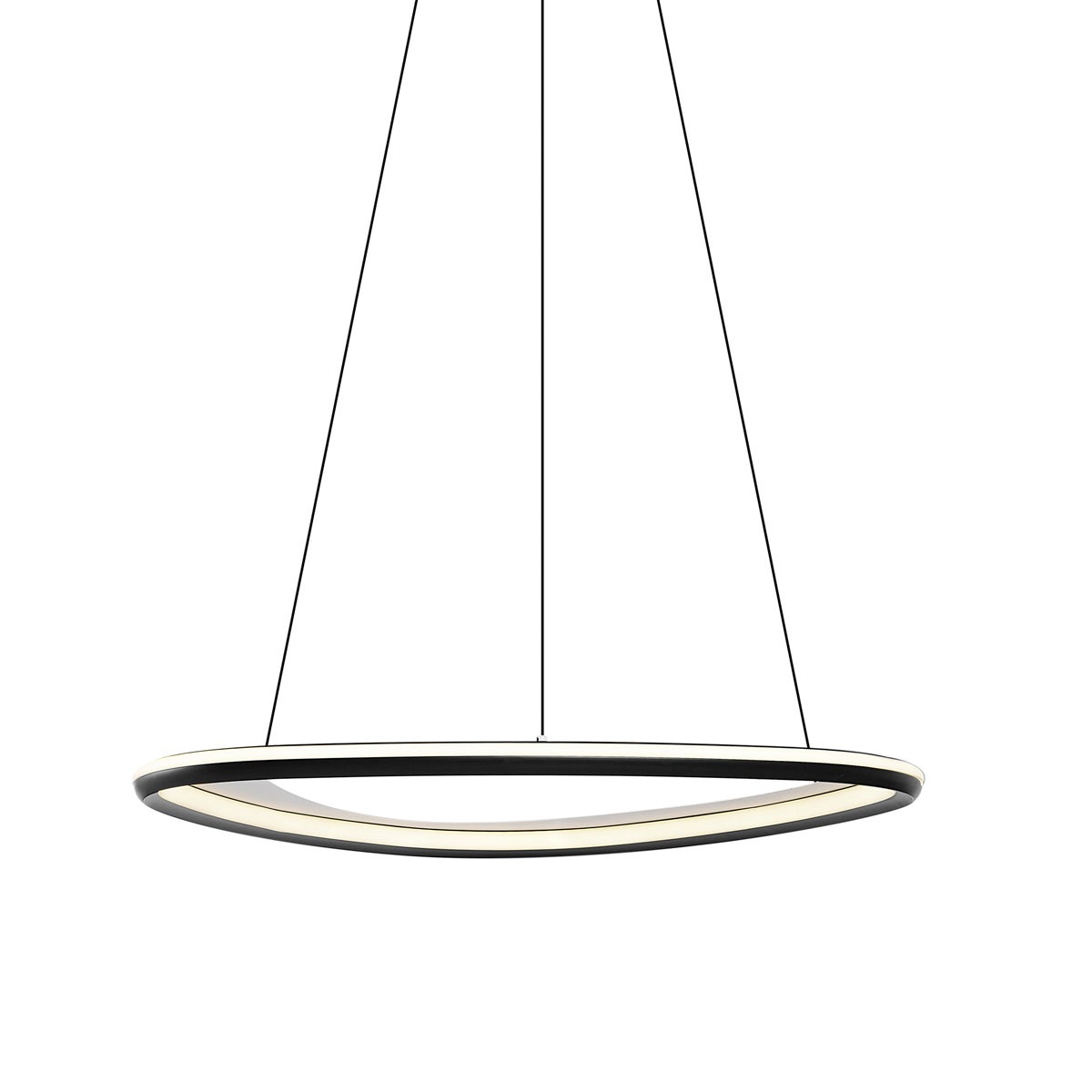 Qazqa designerski lampa wisząca do stołu jadalnego - Organico - czarny, led zintegrowana 42w zestawie, Integrated led, 3000k