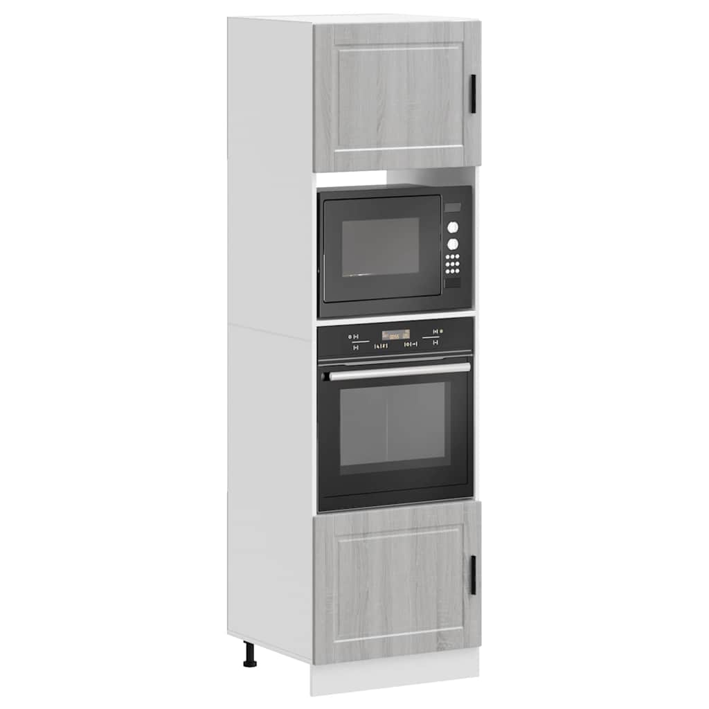 Armarios para horno 2 piezas madera contrachapada gris porto sonoma