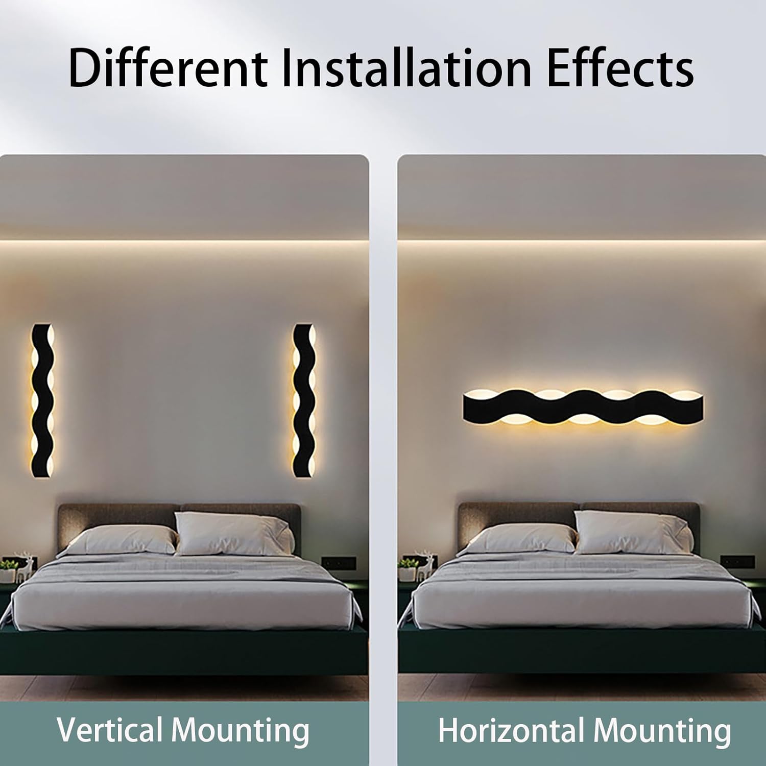 Applique murale d'extérieur longue, simple et moderne, à LED, pour salon, étanche IP65, noire, luminaire d'intérieur (lumière chaude, 40 cm) - 3