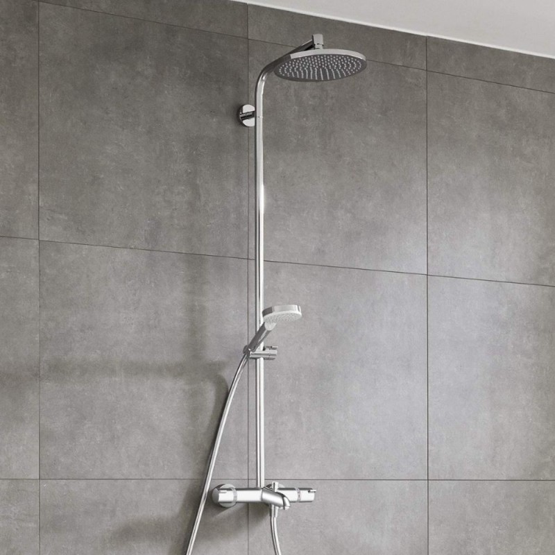 Colonne bain douche thermostatique HANSGROHE Crometta S 240 chromé + tablette Addstoris - 2