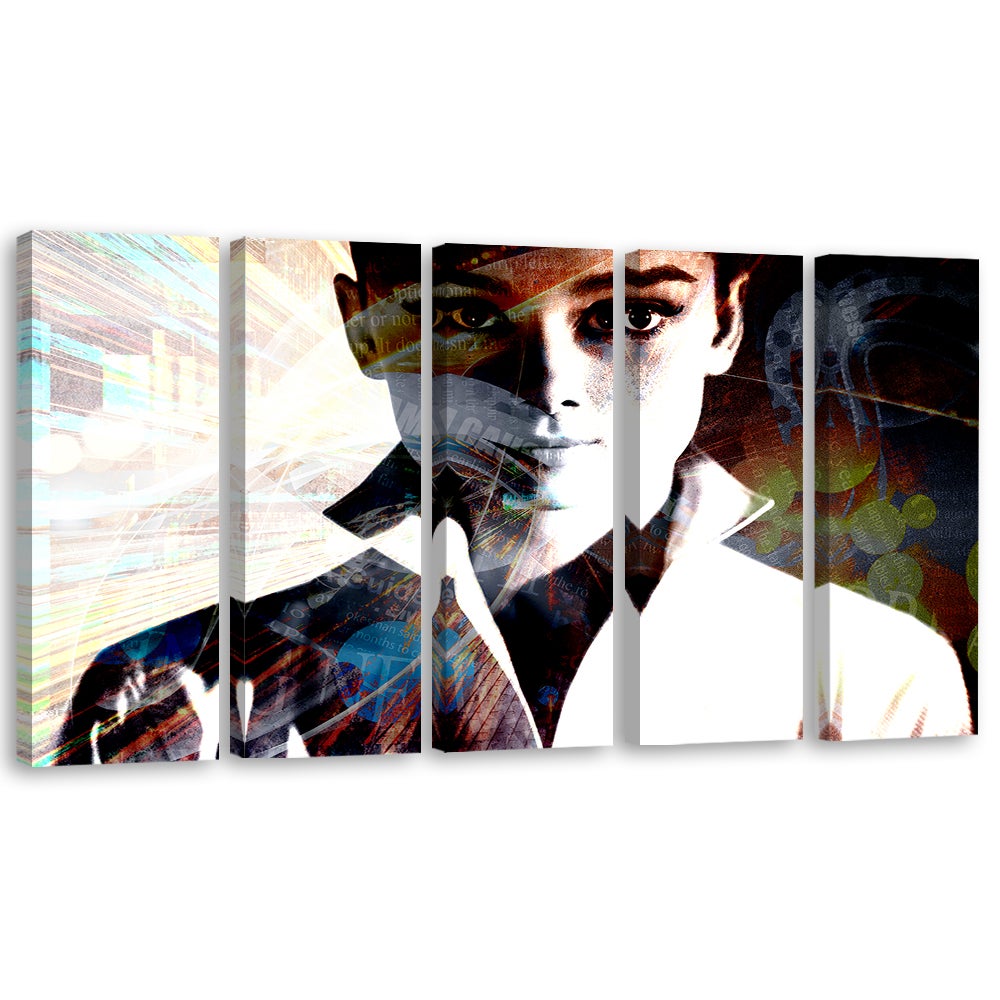 Obraz 5 częściowy na płótnie, Audrey Hepburn 100x70