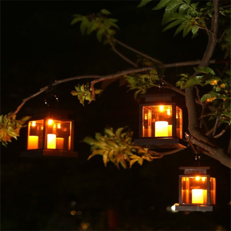 Lampe à bougie solaire vintage avec système de contrôle de lumière solaire, boîtier étanche, grande batterie - 9*9*22 cm - 2