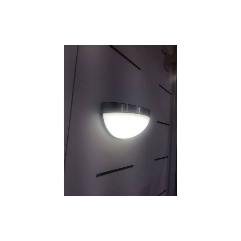 Kinkiet solarny z czujnikiem ruchu BUBBLE LED 2W Neutralna biel 200lm srebrno-biały wym:12,6x12,5x21,8cm IP44 Lutec