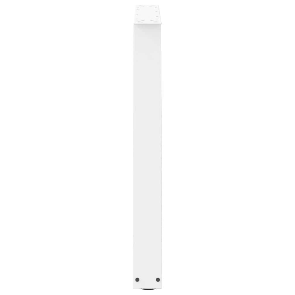 Maison Exclusive - Pieds de table à manger en forme de V, 2 pièces, blanc, 90 x (72-73,3) cm, acier - 6