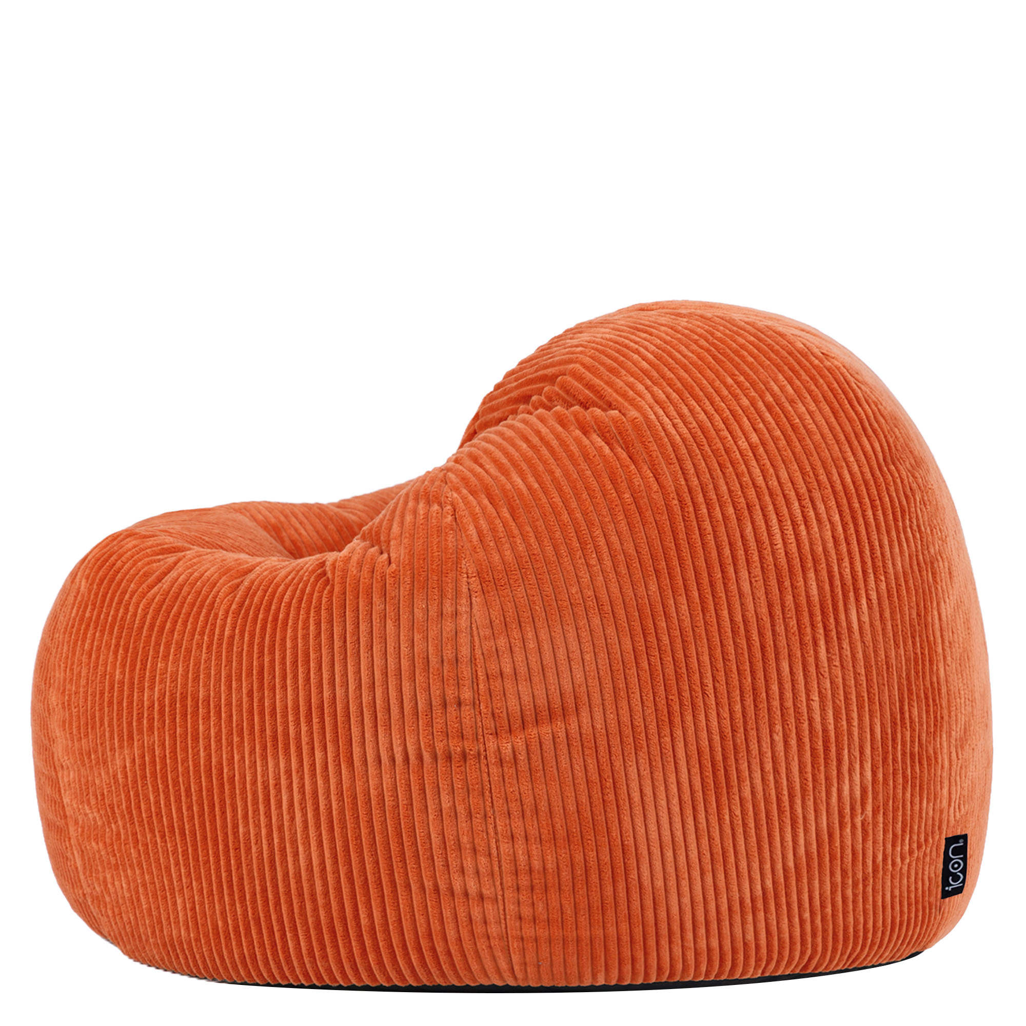 Pouf Icon in velluto a coste terracotta arancione, soggiorno, camera da letto, 85x85 cm, Made in Germany, Oeko-Tex® - 5