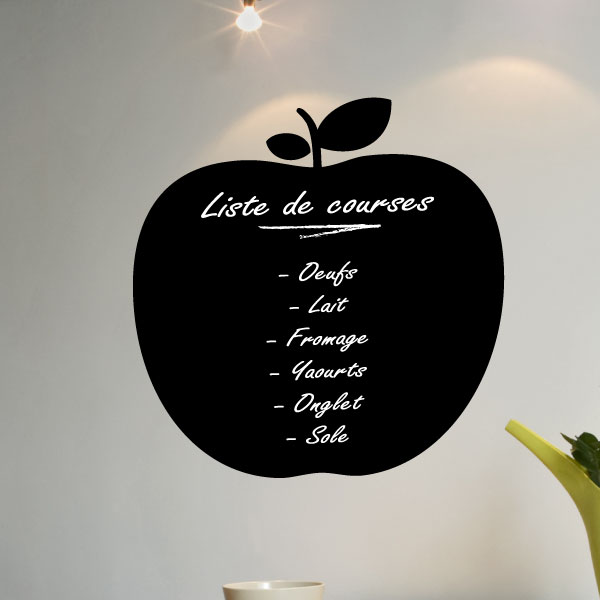 Pegatina pizarra manzana - adhesivo de pared - revestimiento sticker mural decorativo - 45x45cm