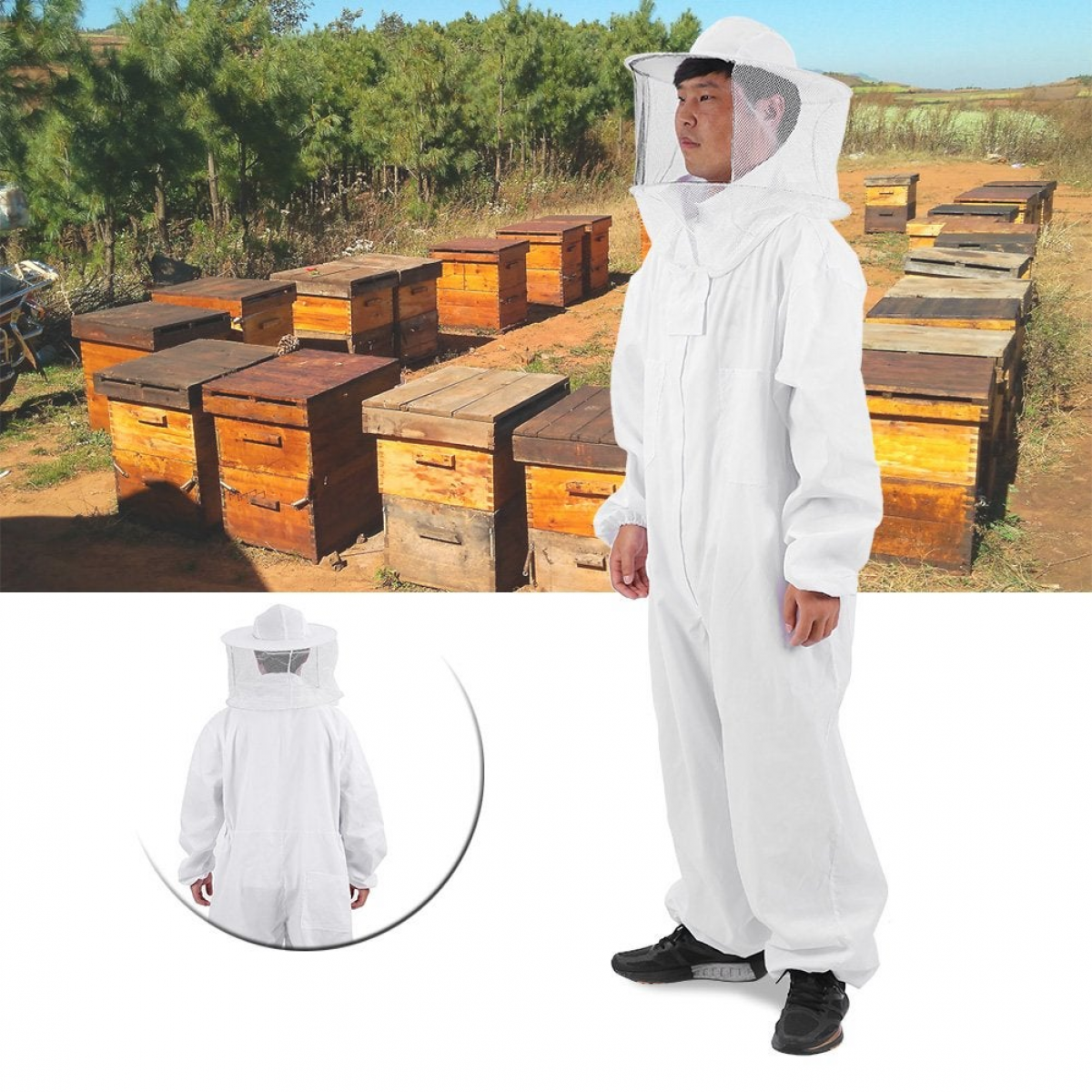 Roupa de apicultura para homens e mulheres, fato de apicultura profissional, fato de apicultor com - 2