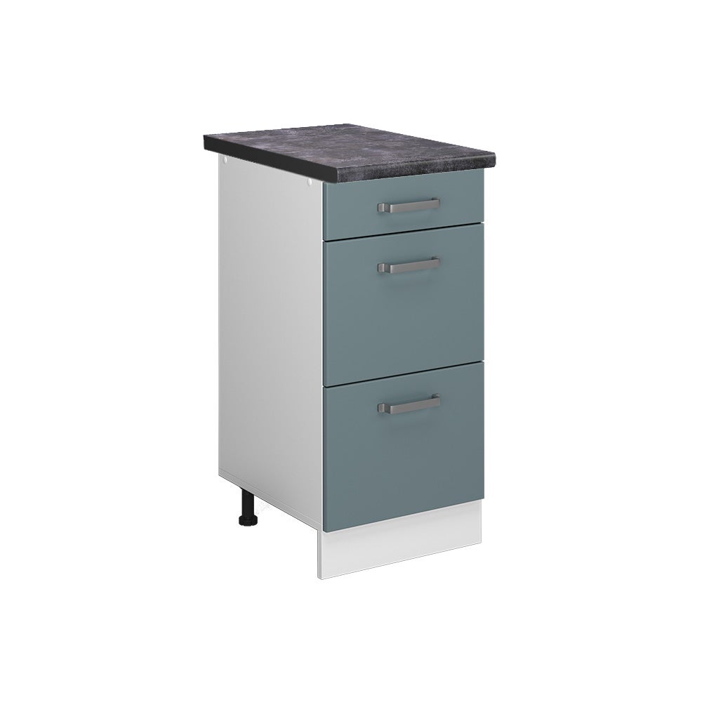 Vicco Szafka dolna do kuchni R-Line, Niebiesko-szary, 40 cm z szufladami, BP Antracyt