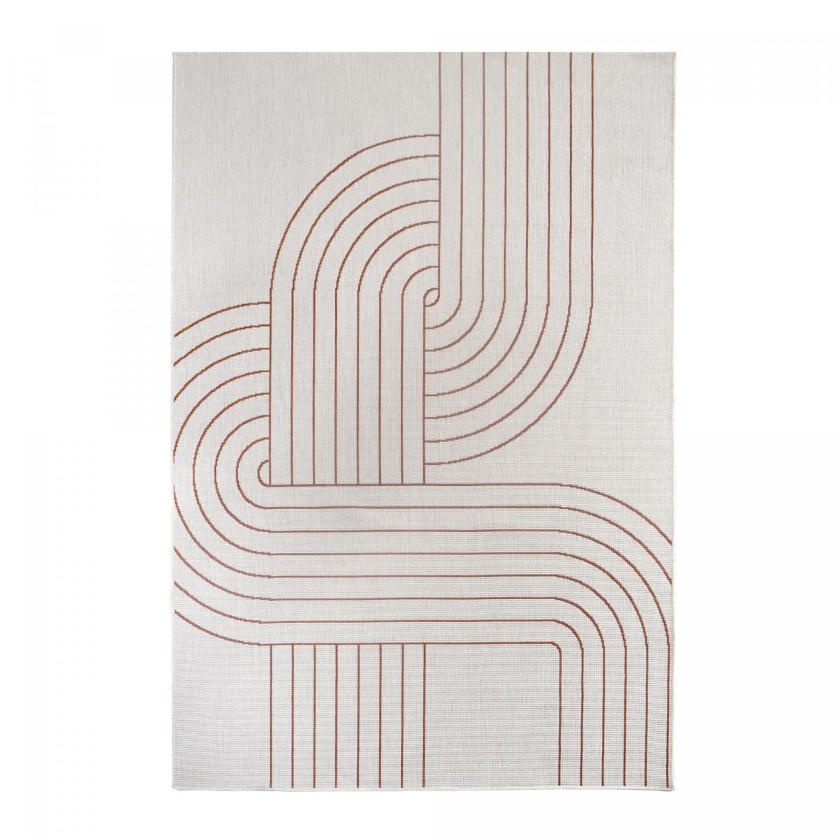 Tapis extérieur, kilim reversible 160x230 LYN2 T REVERSIBLE terracota et crème - 4