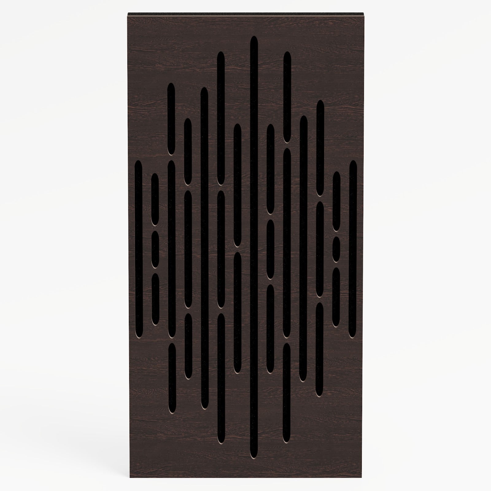 Lot de 4 Panneaux acoustiques étroits insonorisants WAVE 50x25x5 cm -0,5 m² surf.totale -MDF perforé laminé et mousse acoustique -Wengé - 2