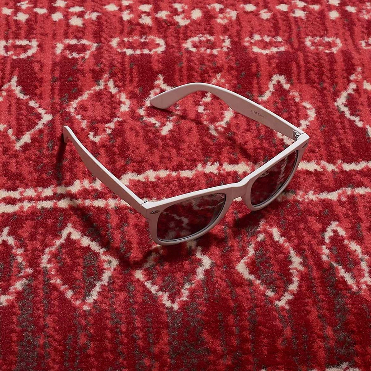 Tapis berbère 120x170 tissé motifs tribaux LYN1 BERBI rouge - 3