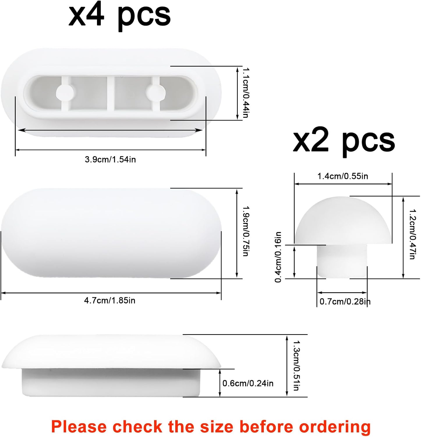6 Pièces Tampon Abattant WC,Pare-chocs de Siège de Toilette,Amortisseur WC,4 Tampons Anneaux+2 Tampons Couvercle(Blanc) - 2