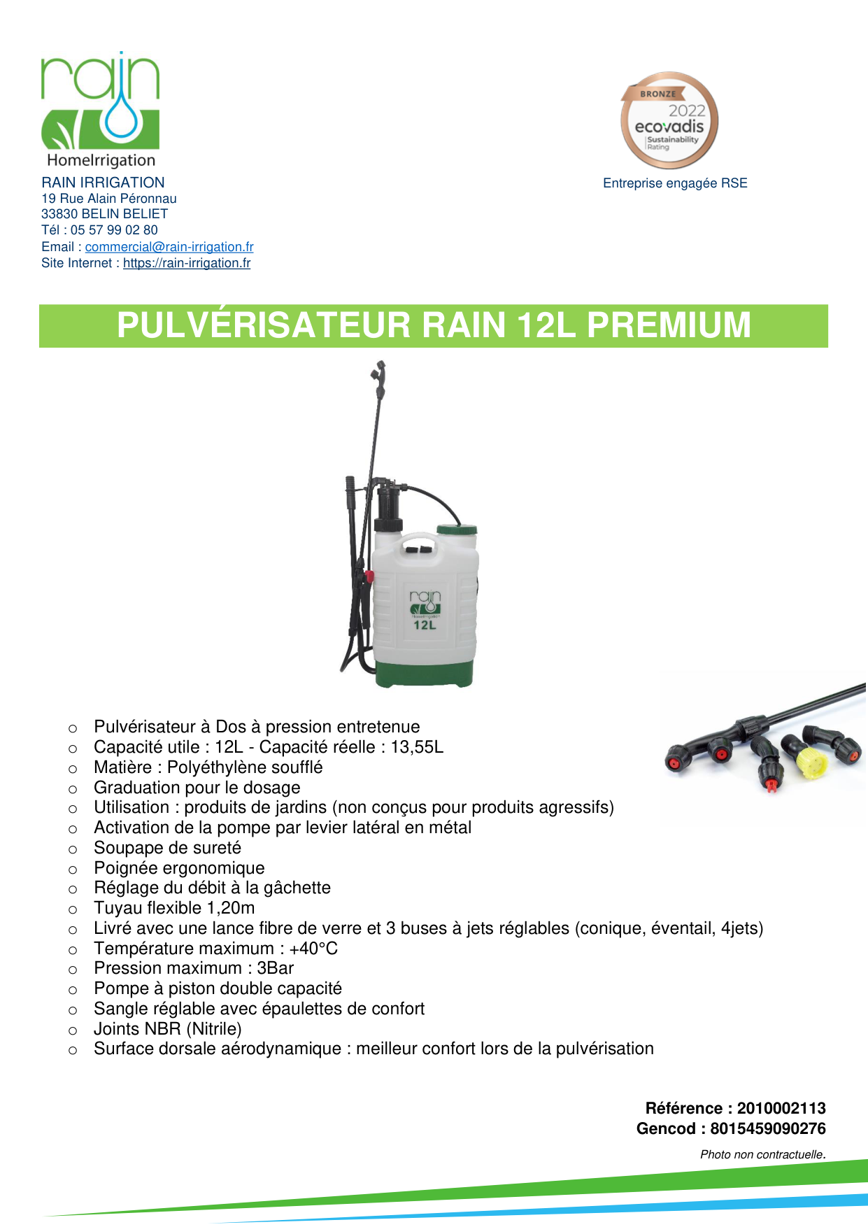 Pulvérisateur à dos 12L Premium RAIN - 6