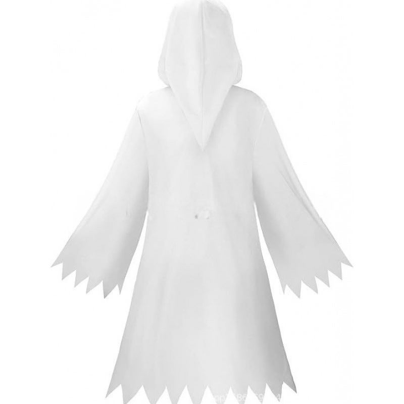 Costume Fantasma Per Bambini – Mantello Bianco Con Cappuccio E Secchiello Zucca Per Halloween