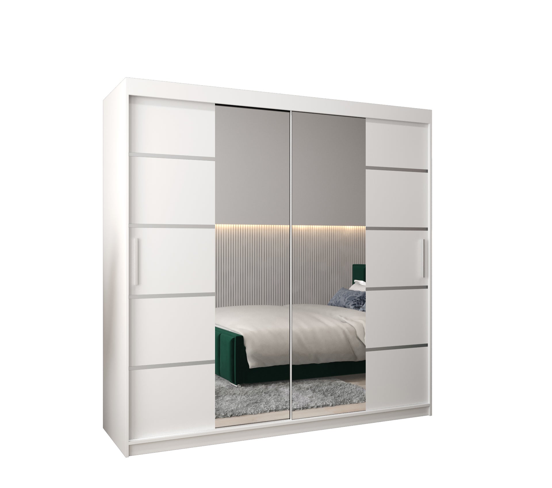 Szafa przesuwna garderoba Verona 4 200 x 62 x 200 cm Biały - Abiks Meble