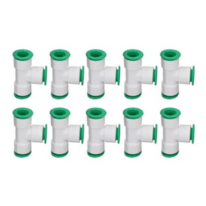 Metaland Connettore A T In Plastica PP Da 2,5 Cm – Raccordo A 3 Vie Per Tubi, Per Acqua, Olio, Ozono (confezione Da 3)