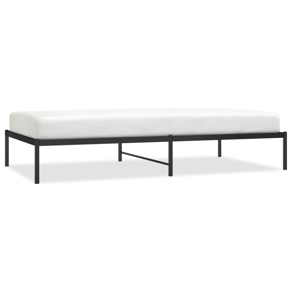 Łóżko Metalowe Czarne Rama Łóżka Ze Stelażem Do Pokoju Sypialni 107x203 cm