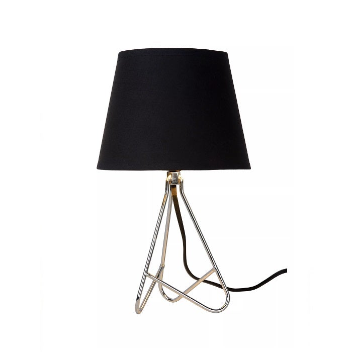 Lampa stołowa GITTA chromowana czarna 1xE14x40W tkanina wym:30x17x17cm IP20 Lucide