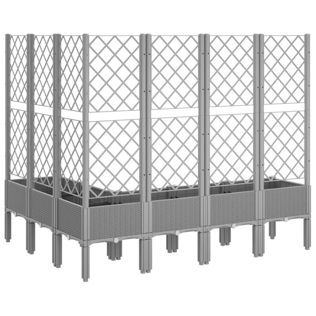 Maison Exclusive - Vaso/floreira de jardim c/ treliça 160x120x142cm PP cinza-claro - 5