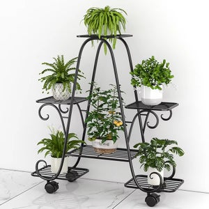 Jardinière Réctangulaire à Deux Niveaux En Métal Noir Hübsch