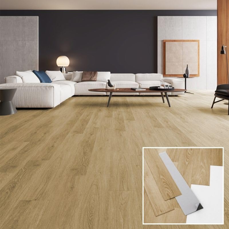 Arquiservi®【suelo vinílico autoadhesivo pvc roble dorado 15 m²】salón y comedor | resistente al agua | fácil instalación | 2mm