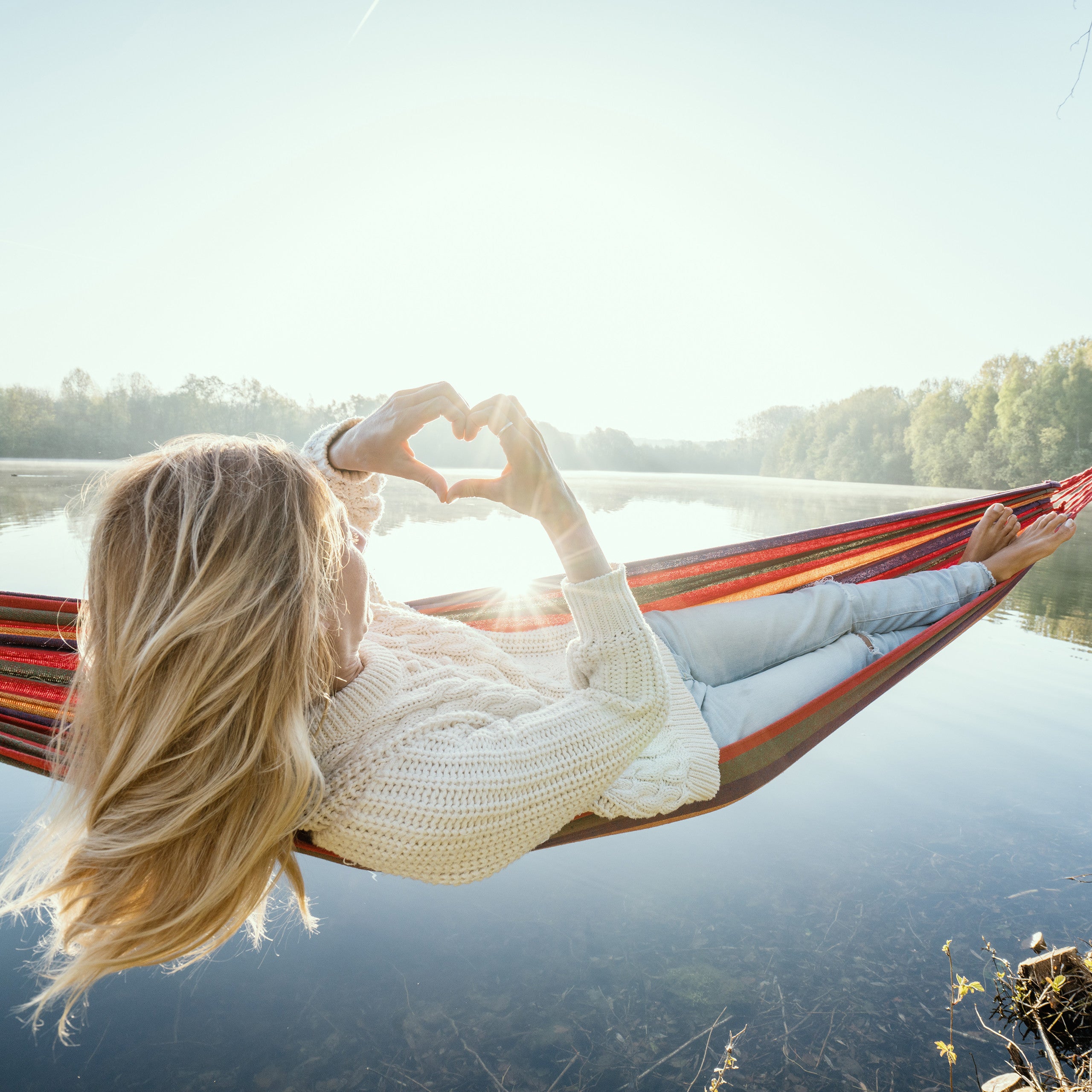 Hamac 300kg, 2 Personnes, Jardin Extérieur, Suspendu, Intérieur, Coton, Transportable, 150x272 cm, bleu-vert, Relaxdays - 6