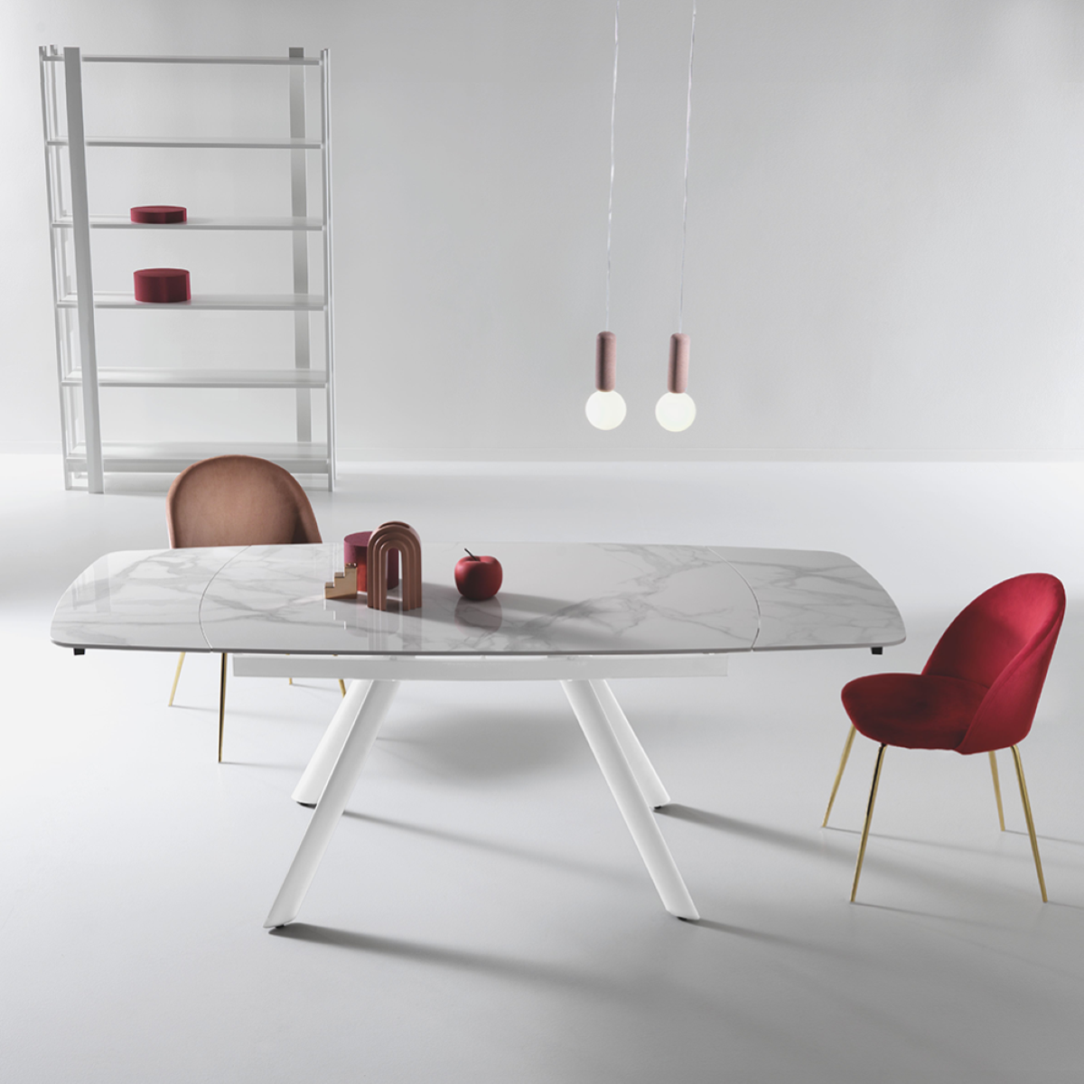 Tavolo consolle in ceramica effetto marmo moderno CIC-974