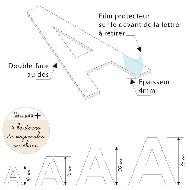Lettre Décorative Plexiglass Blanc 20 cm - 4