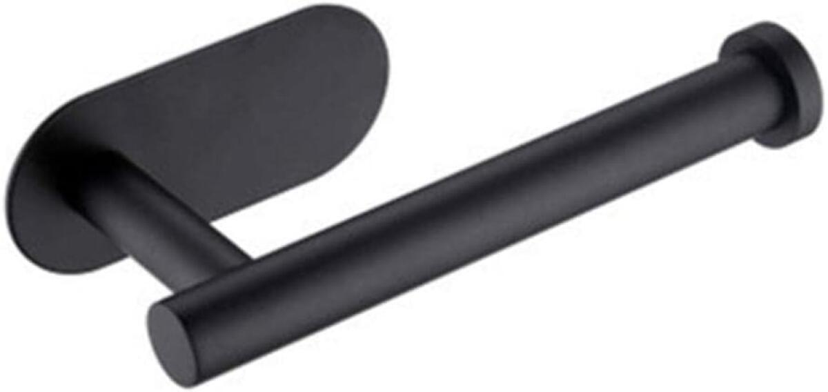 Uchwyt na papier toaletowy ze stali nierdzewnej, szary, długość 16,5 cm, montaż ścienny do łazienki i kuchni, możliwość przyklejenia do ściany bez wie