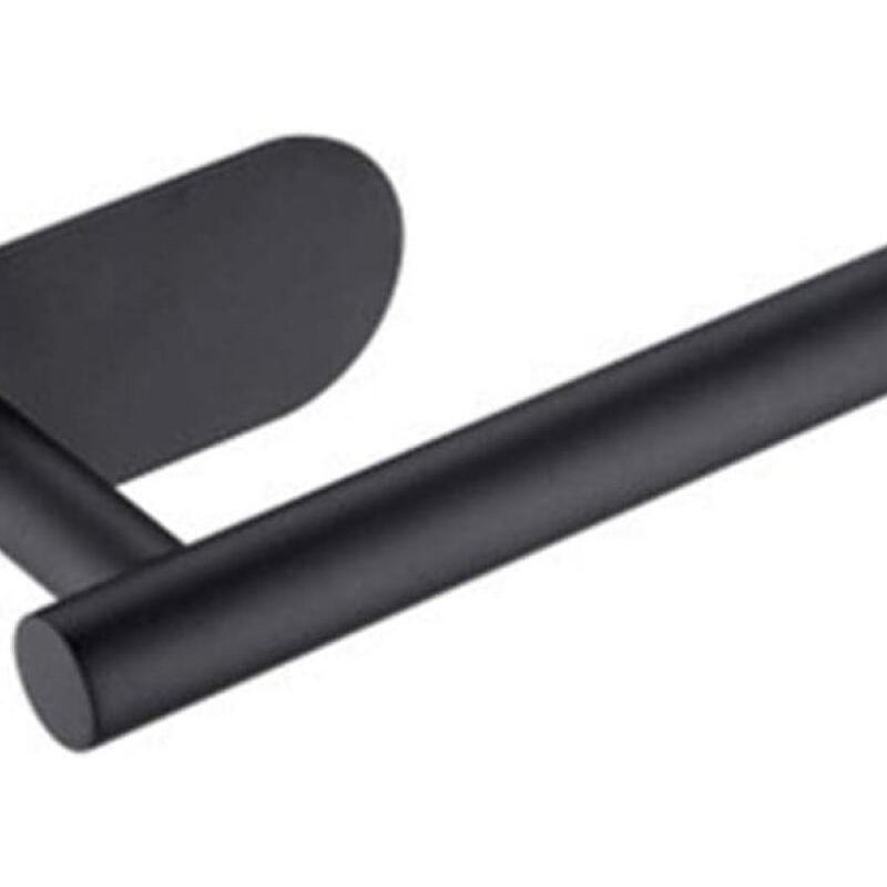 Uchwyt na papier toaletowy ze stali nierdzewnej, szary, długość 16,5 cm, montaż ścienny do łazienki i kuchni, możliwość przyklejenia do ściany bez wie