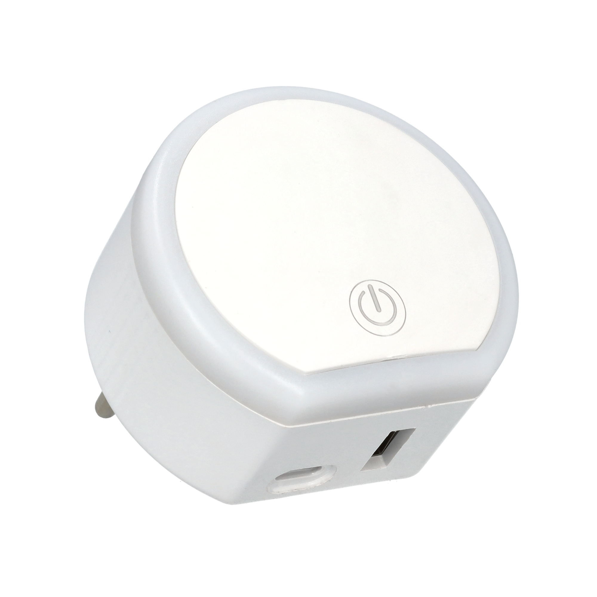 Lampka nocna LED o ciepłej barwie 3000 K, lampka wtykowa, lampka wtykowa z portem USB i typem C 12 W 2,4 A