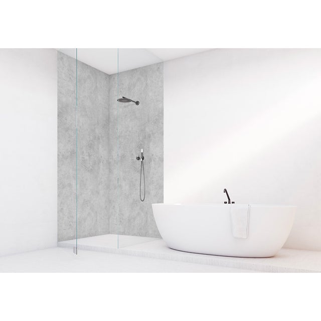 Panneau mural VIPANEL Rénovation rapide pour salle de bain, béton ciré mat 150 x 255 cm, ep. 3 mm