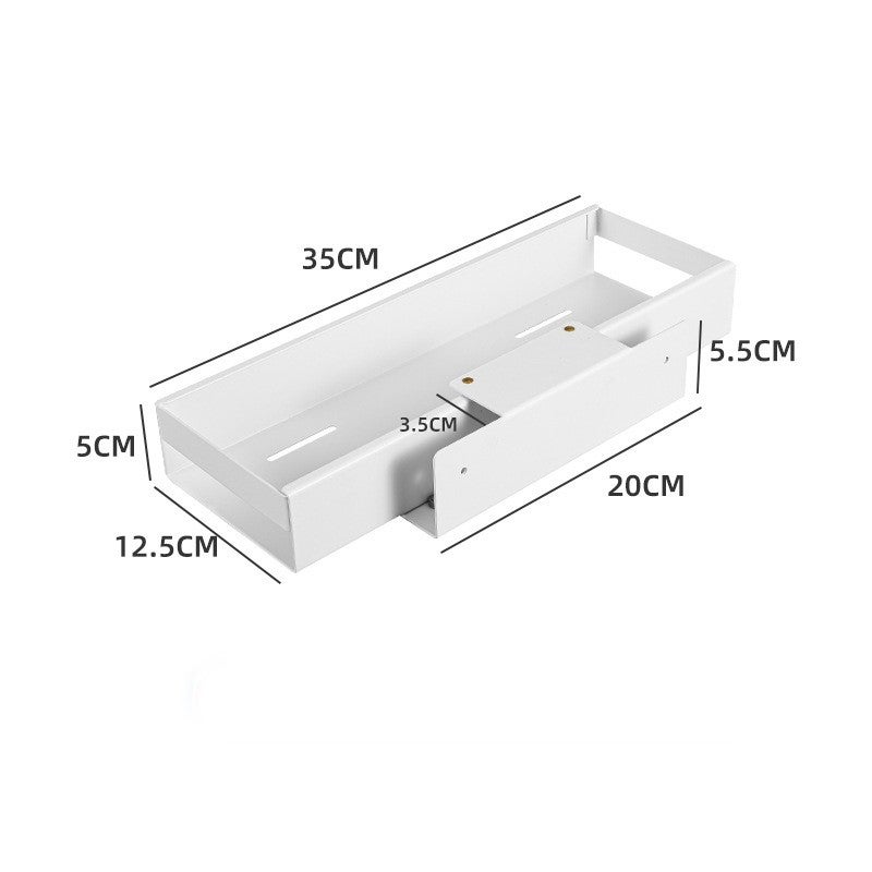 Estante bajo fregadero de cocina, estante extraíble de pared sin taladrar, cesta extraíble bajo encimera de cocina, cesta negra pequeña - 2