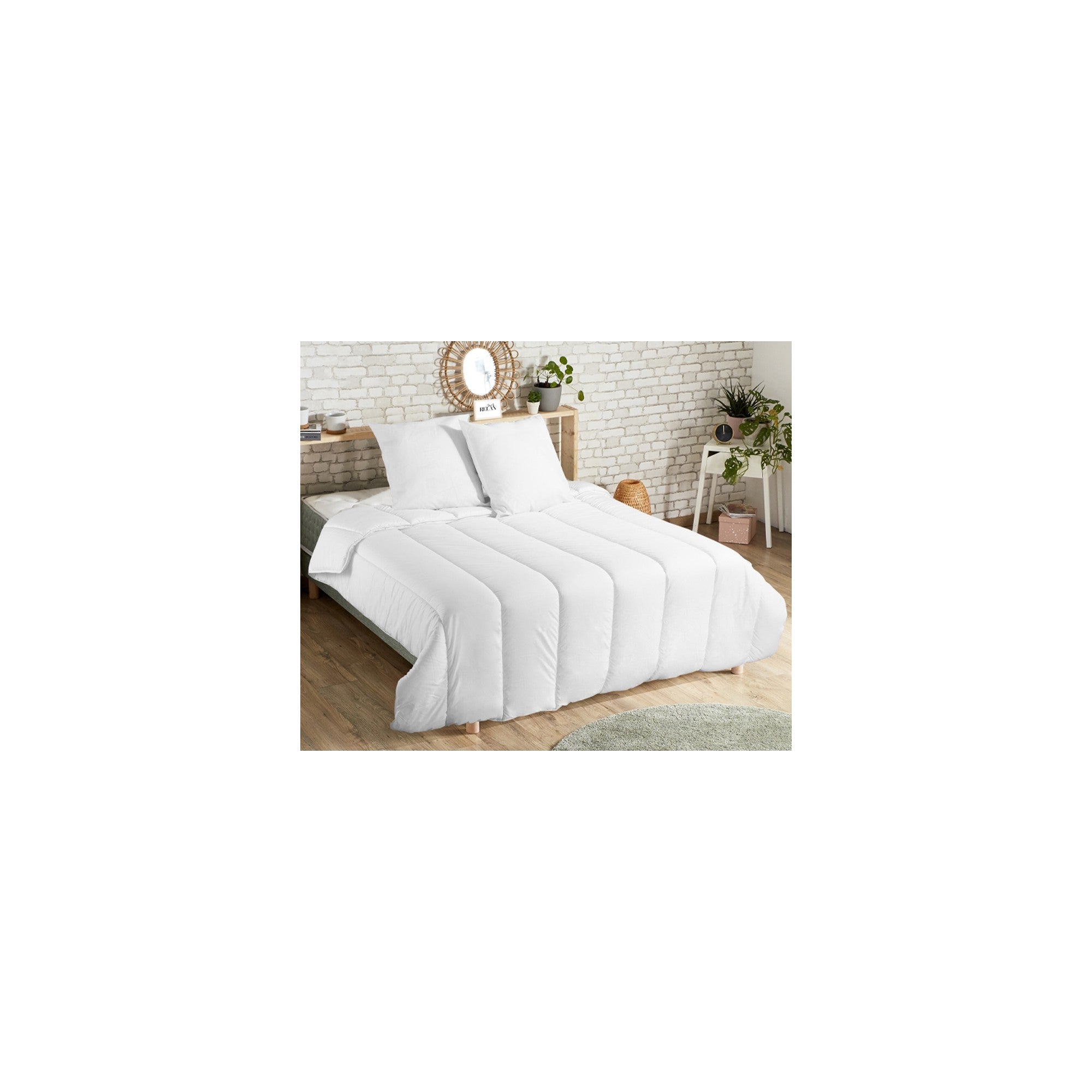 Couette temperee 220x240 et 2 Oreillers 100% polyester 60x60 - 2