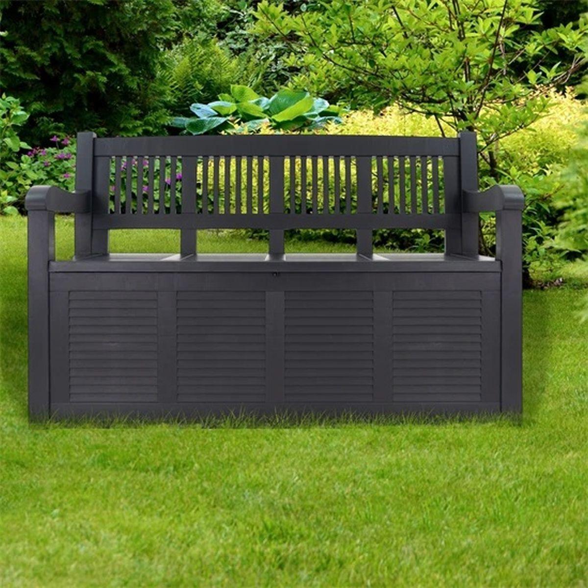 Panchina Cassapanca Giardino Panca Resistente Alle Intemperie Vano Contenitore - 9