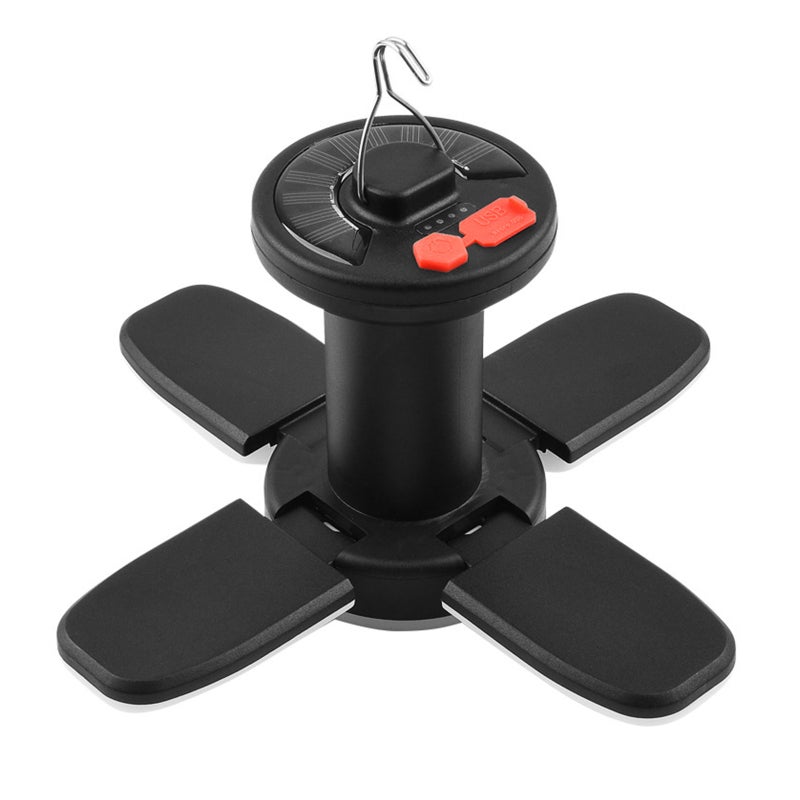 Lampe De Camping Solaire Avec Crochet - Rechargeable USB - 3 Modes D'éclairage