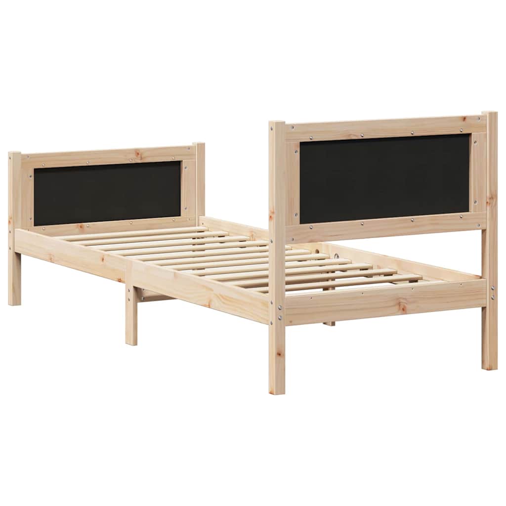 Cadre de lit en pin massif gris foncé, 75 × 190 cm - 7
