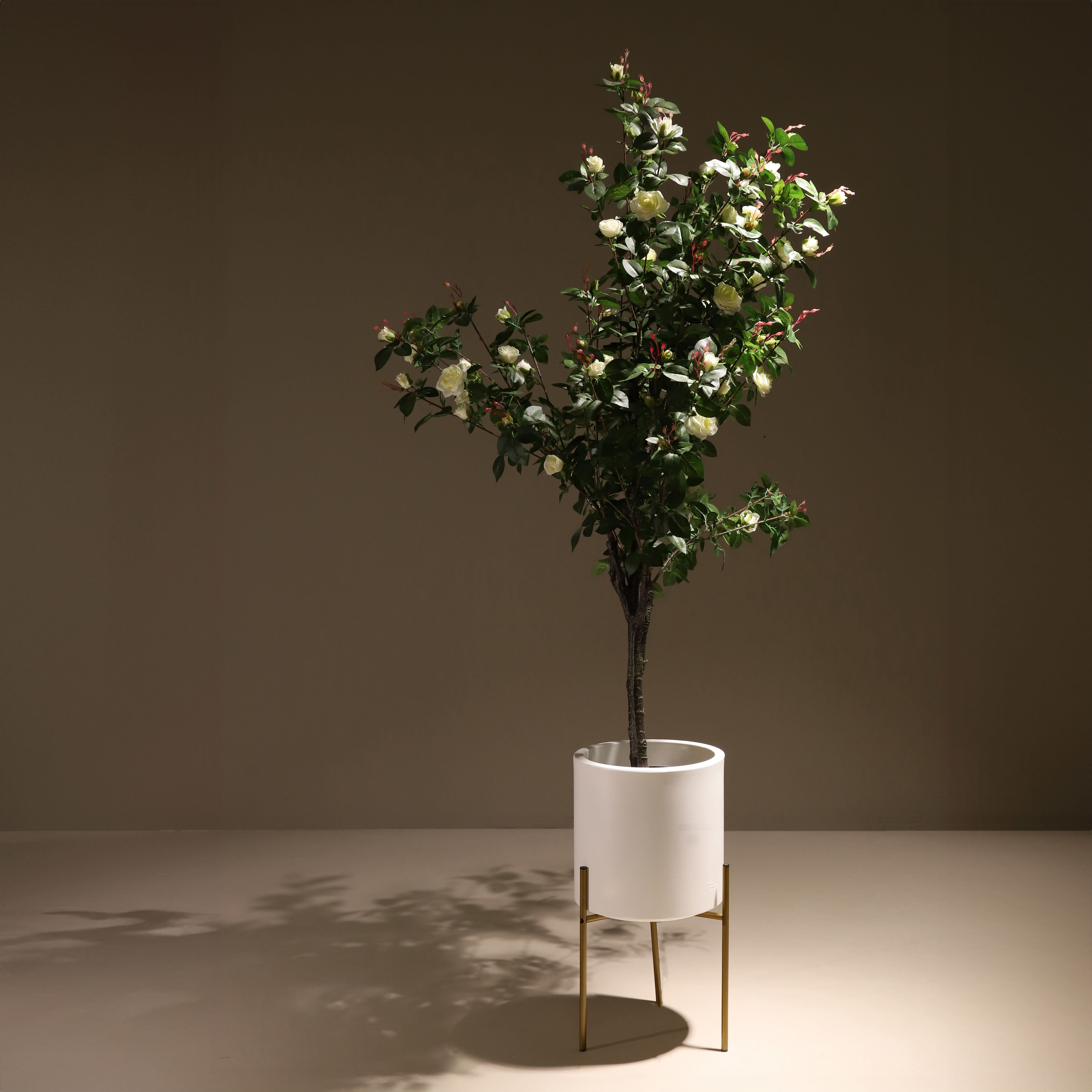 Plante artificielle Rosal Verde y blanco 160 cm | Naturing Monde - Pour intérieur - En pot de 19 cm - 2