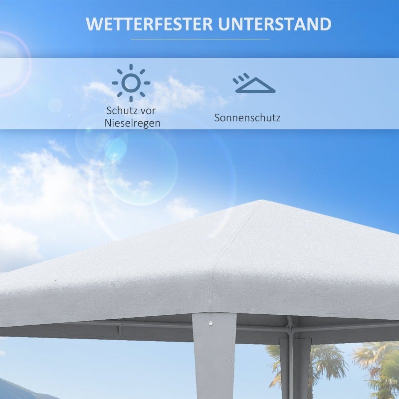 Cenador de jardín impermeable 2,7 x 2,7 m, carpa plegable exterior, ideal para patio, camping o fiestas, con estructura de acero, blanco - 6