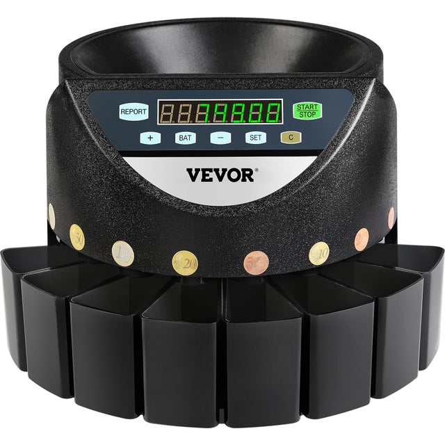 Compteuse de Pièces en Euro à LED Pièces VEVOR de Monnaie d'Argent 220 V / 50 Hz Trieur de Pièces Environ 300 pièces / min Pièces de Trieur d'Argent