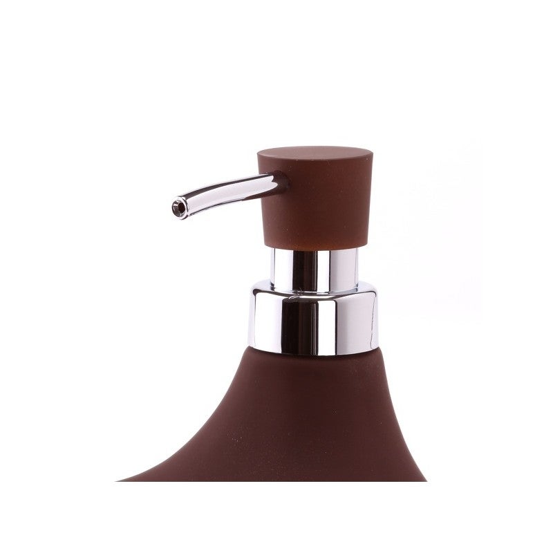 Distributeur de savon & Porte Eponge Céramique MARBELLA Chocolat MSV - 3