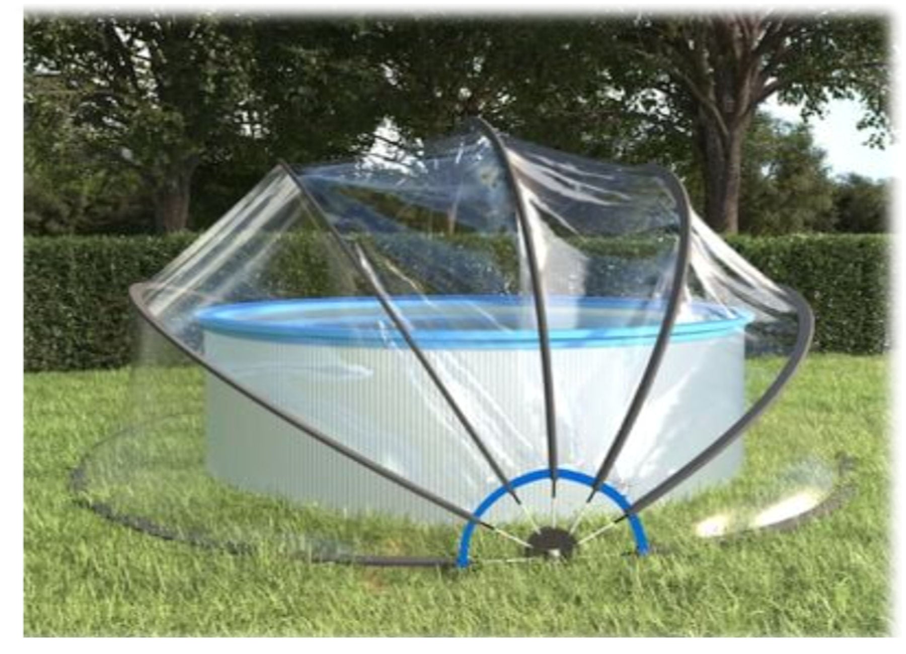 COIL Kopuła Basenowa pokrywa na basen ogrodowy okrągła 500x250cm - 5