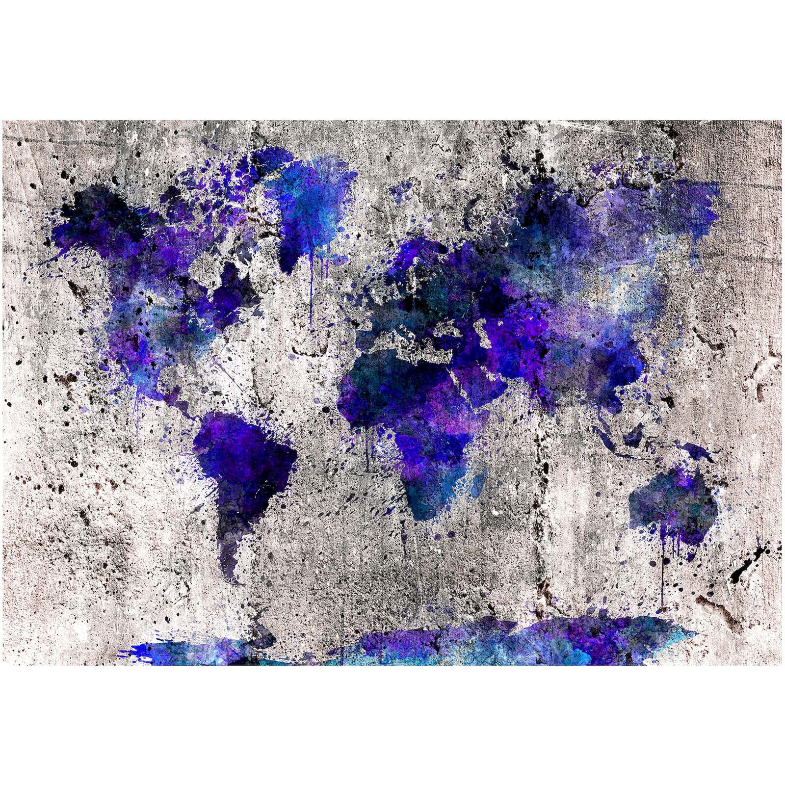 Papier peint adhésif Carte du monde en taches d'encre - 441 x 315 cm - 2