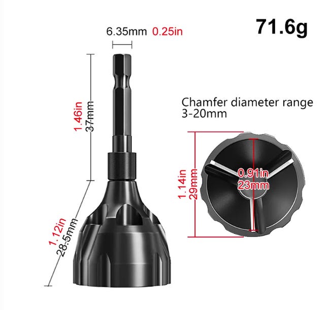Lot De 2 Outils D'Ébavurage Externes 3-20 Mm - Chanfrein Pour Boulons Vis Acier Cuivre Laiton