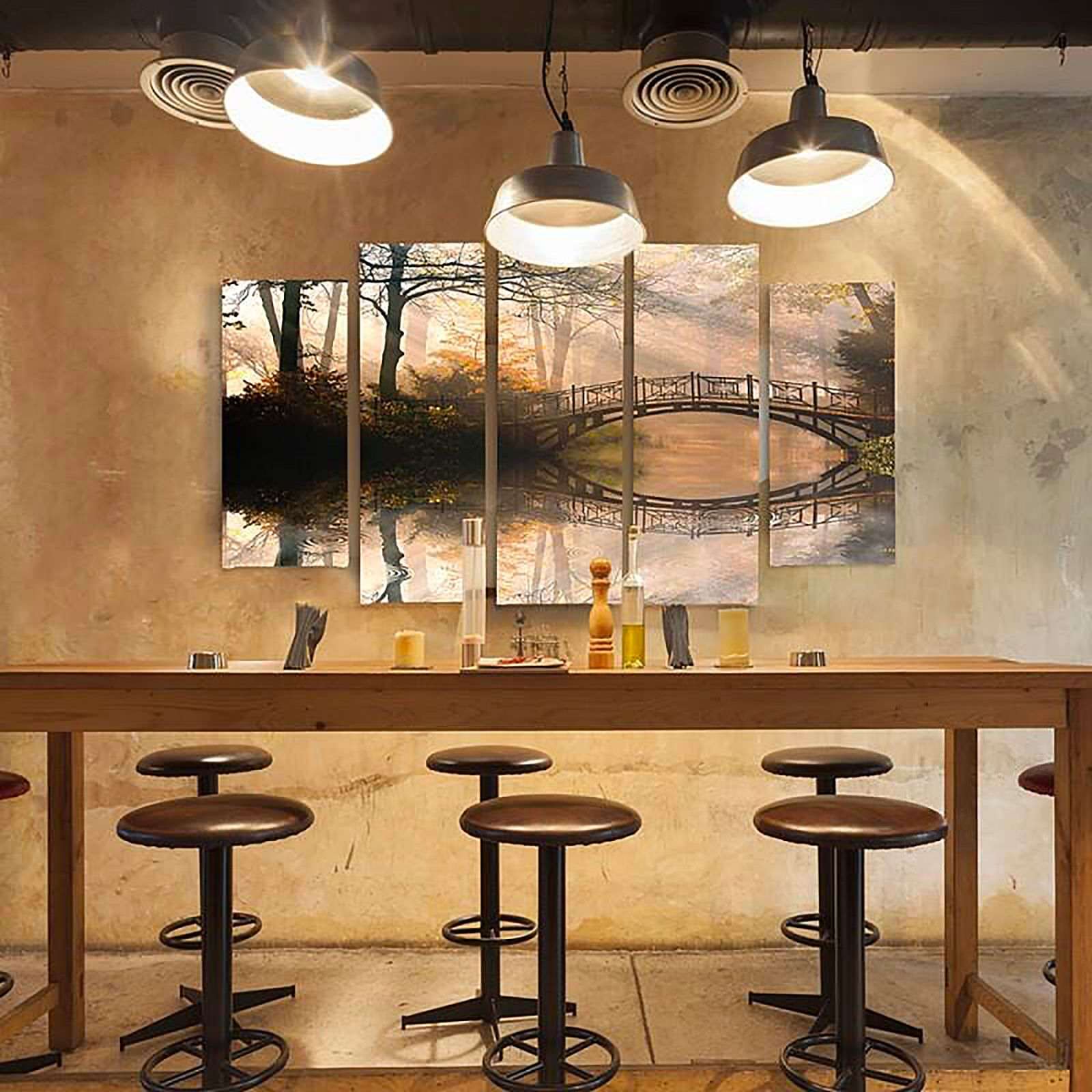 Tableau pont dans le parc - 100 x 70 cm - 4