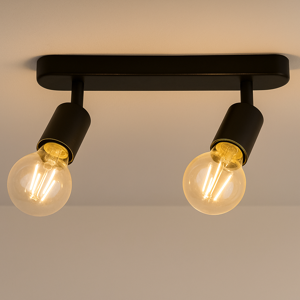 Lampa sufitowa 2x E27 LED Eos IP20 26cm ruchoma podwójna czarna kinkiet MasterLED - 5