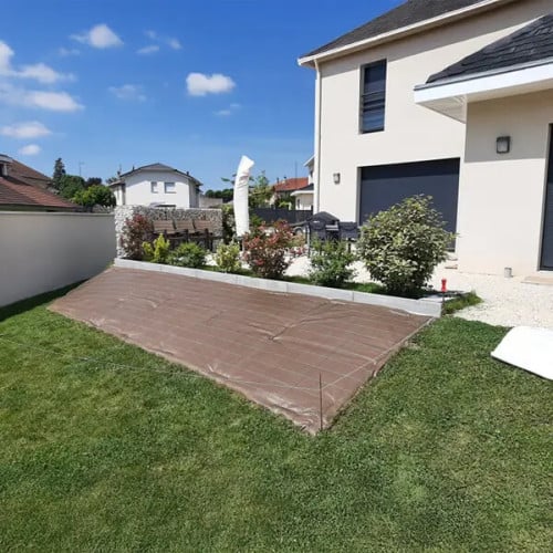 Toile de paillage tissée 130g/m² - Long 15 m, Couleur Marron, Larg 1.05 m - 2