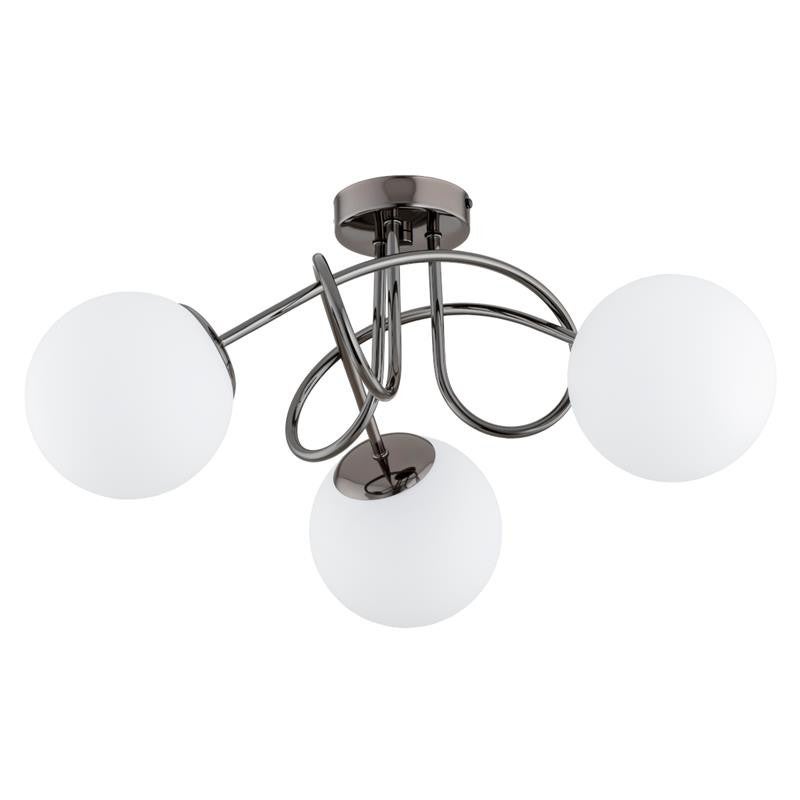 Lampa sufitowa wisząca Banko czarna-chromowana-biała 3xE14x10W styl klasyczny wym: 25,5 x 50 x 50 cm metal Alfa